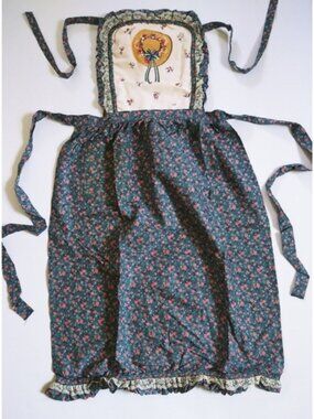 Vintage Apron Floral Full Length Cottage core Farmhouse Prairie Kitchen